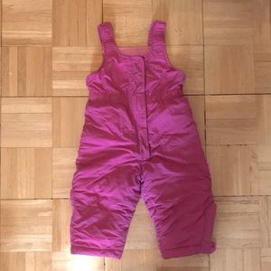 Cute, warm, useful pink 2T LL Bean snow bib